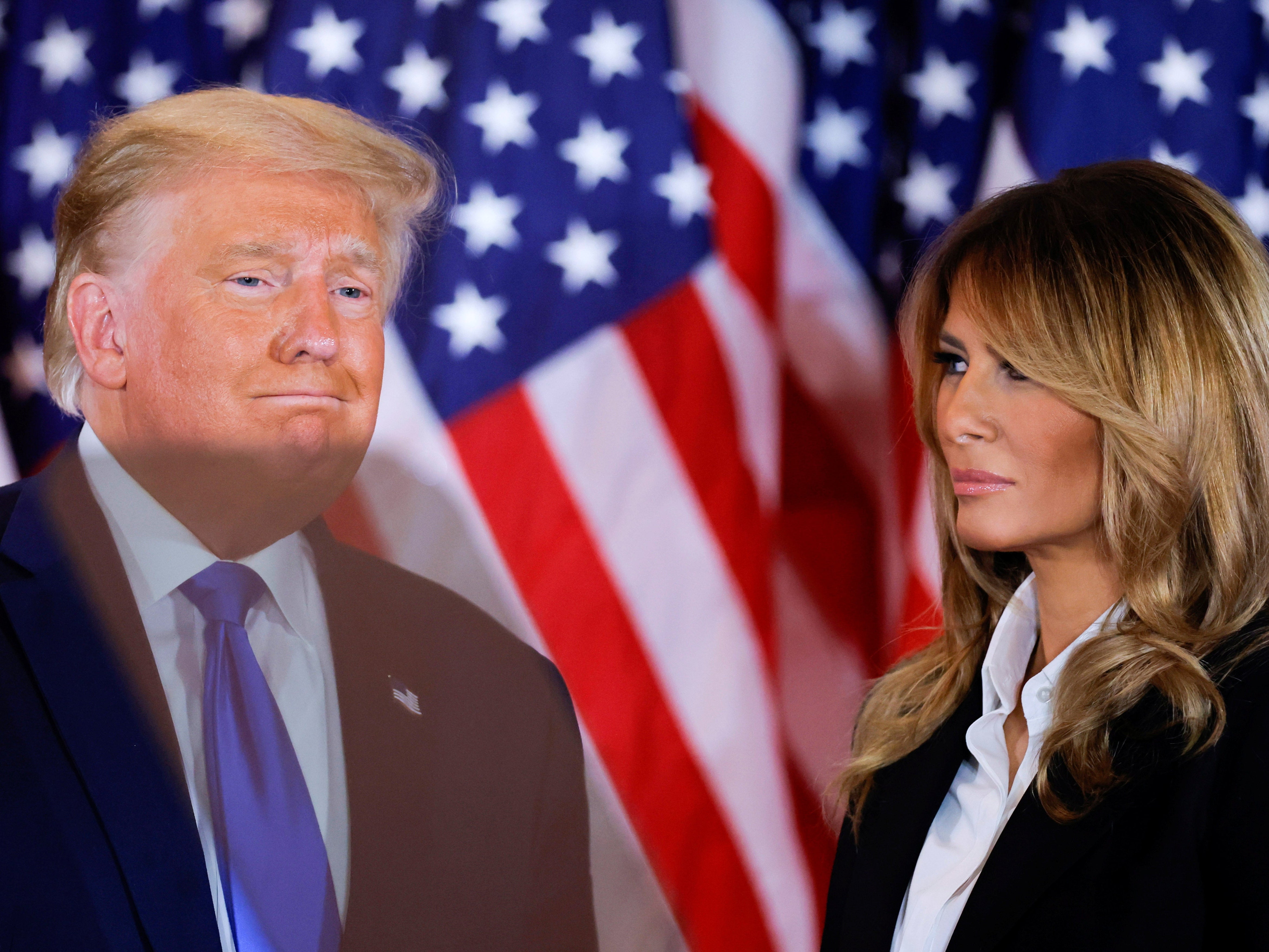 Former President Donald Trump and former first lady Melania Trump