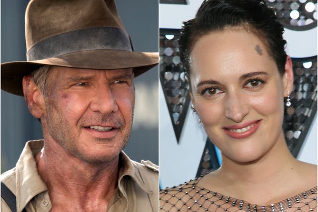 <p>Harrison Ford in ‘Indiana Jones and the Kingdom of the Crystal Skull' and Phoebe Waller-Bridge</p>