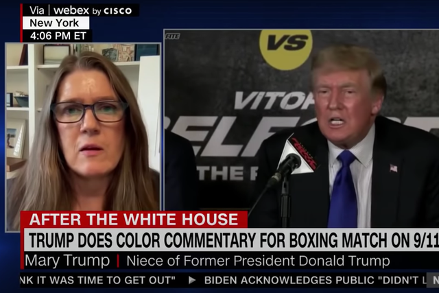 <p>Dr Mary Trump criticizes her uncle, former president Donald Trump, for attending a boxing match instead of 9/11 memorial ceremonies</p>