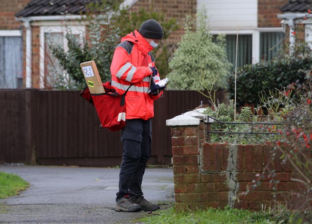 Royal Mail headed the FTSE 100 on Monday (Gareth Fuller/PA)