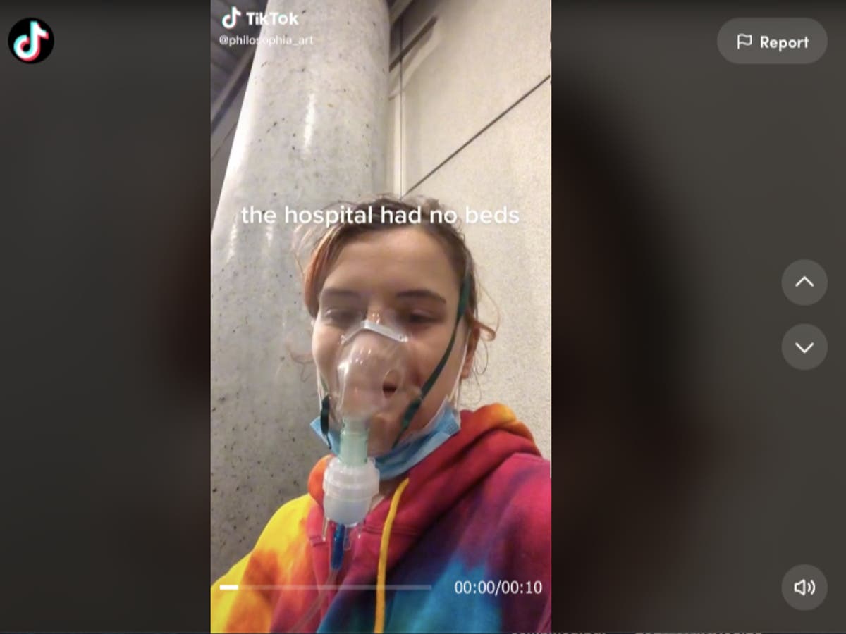 Video shows woman treated in parking lot as hospital beds full with Covid patients Video shows woman treated in parking lot as hospital beds full with Covid patients