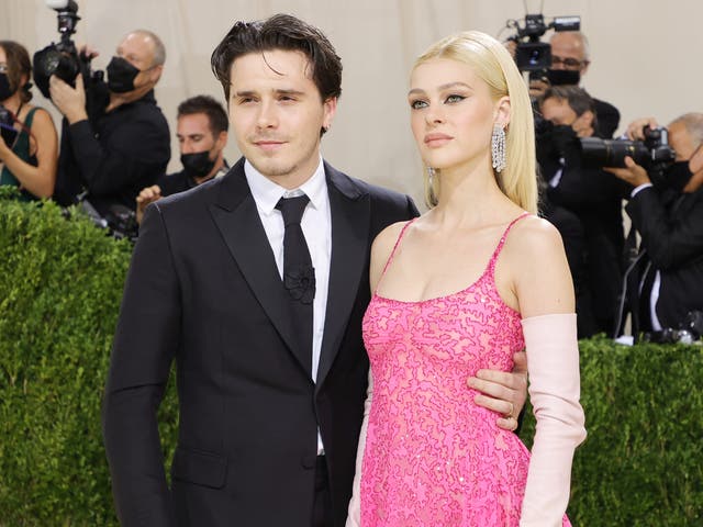 <p>Brooklyn Beckham and Nicola Peltz attend The 2021 Met Gala Celebrating In America: A Lexicon Of Fashion at Metropolitan Museum of Art</p>
