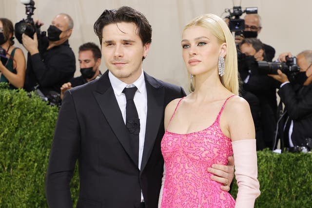 <p>Brooklyn Beckham and Nicola Peltz attend The 2021 Met Gala Celebrating In America: A Lexicon Of Fashion at Metropolitan Museum of Art</p>