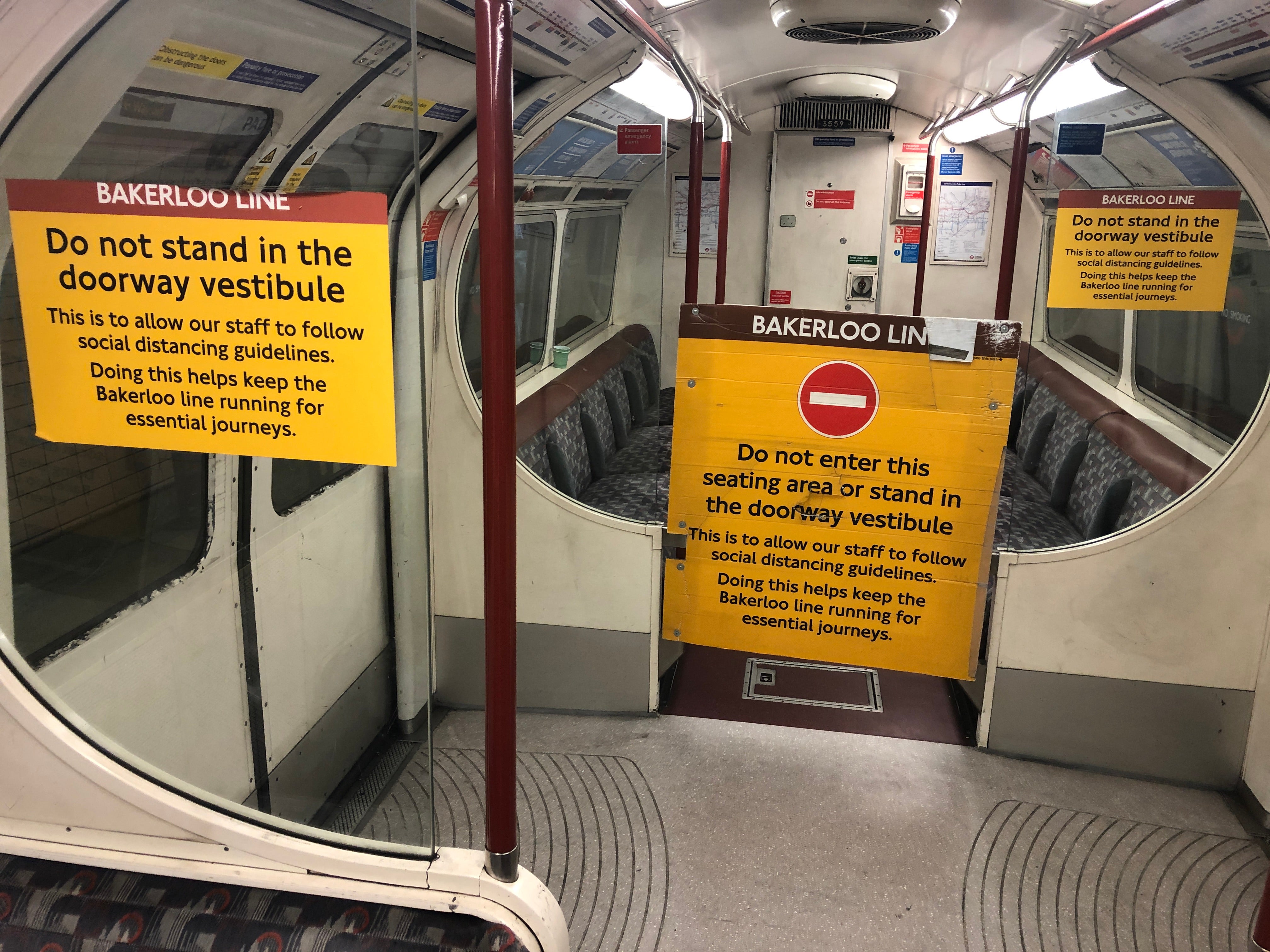 Keep out: warnings to passengers on London’s Bakerloo Line