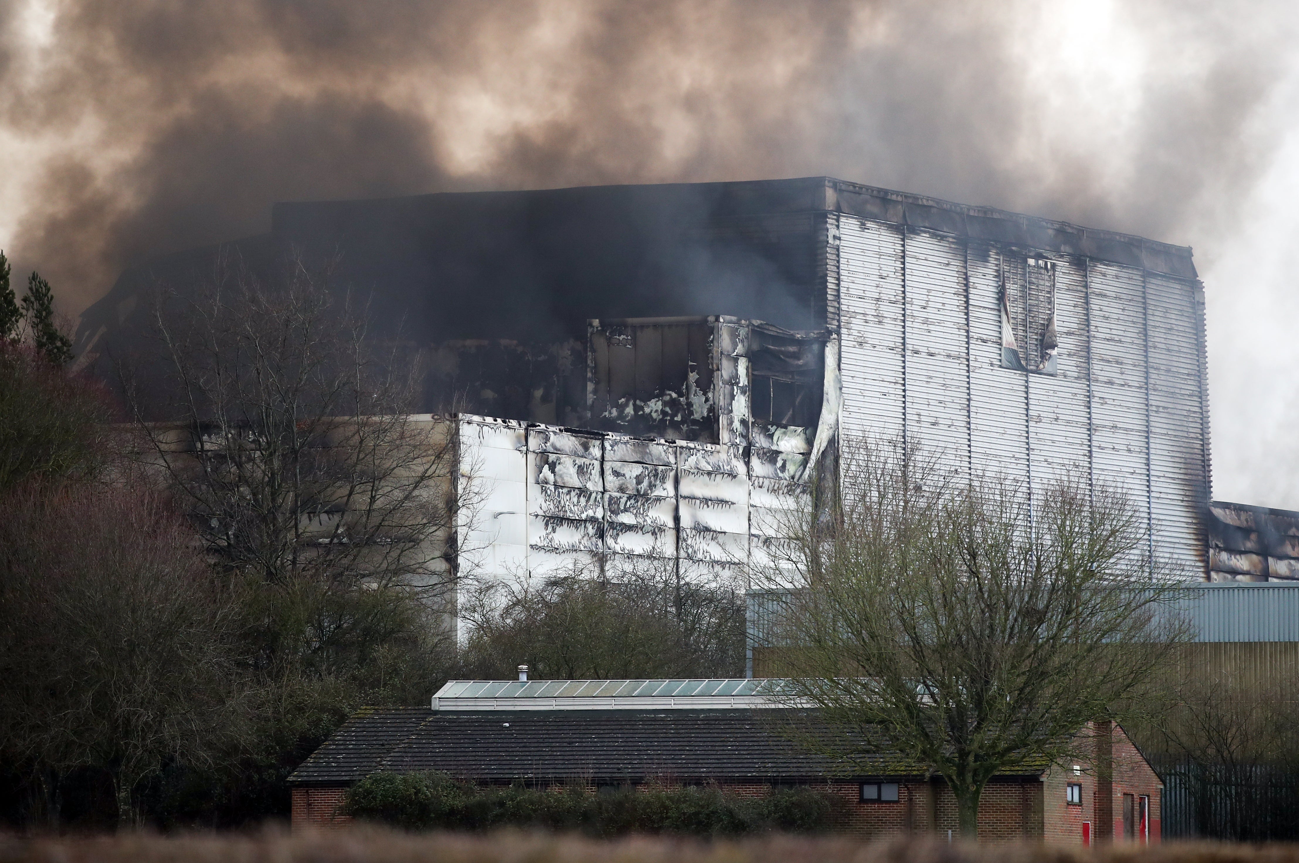 Ocado’s warehouse in Andover, Hampshire, caught fire in 2019 (Andrew Matthews/PA)