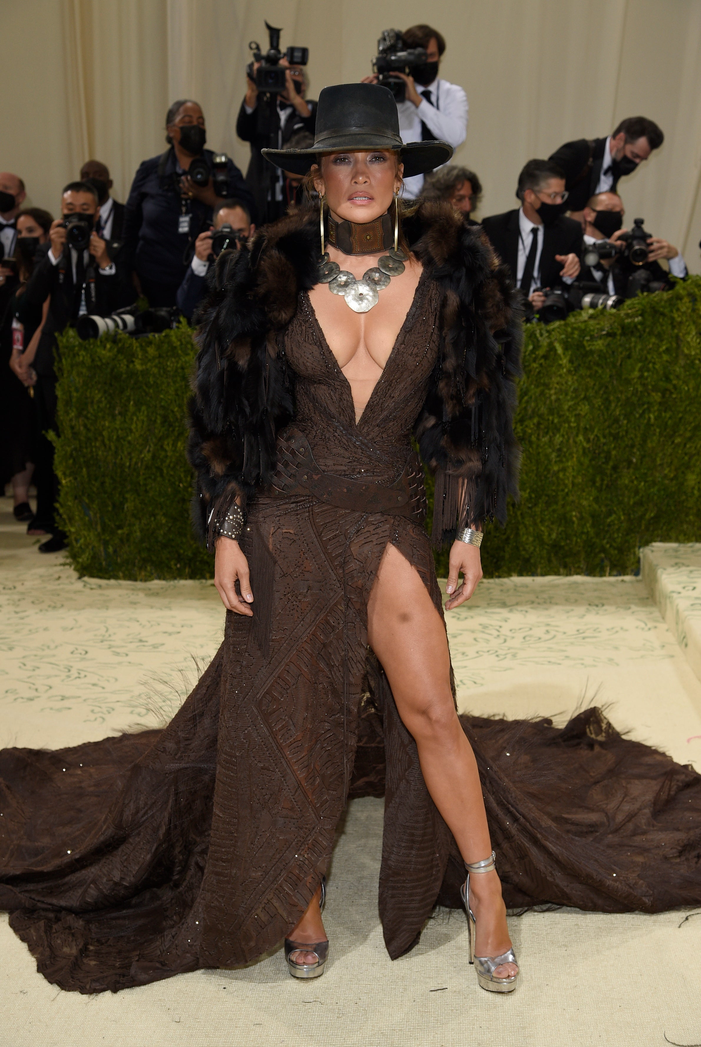 Jennifer Lopez seemed to reference the Wild West at a Met Gala celebrating American fashion (Evan Agostini/Invision/AP)