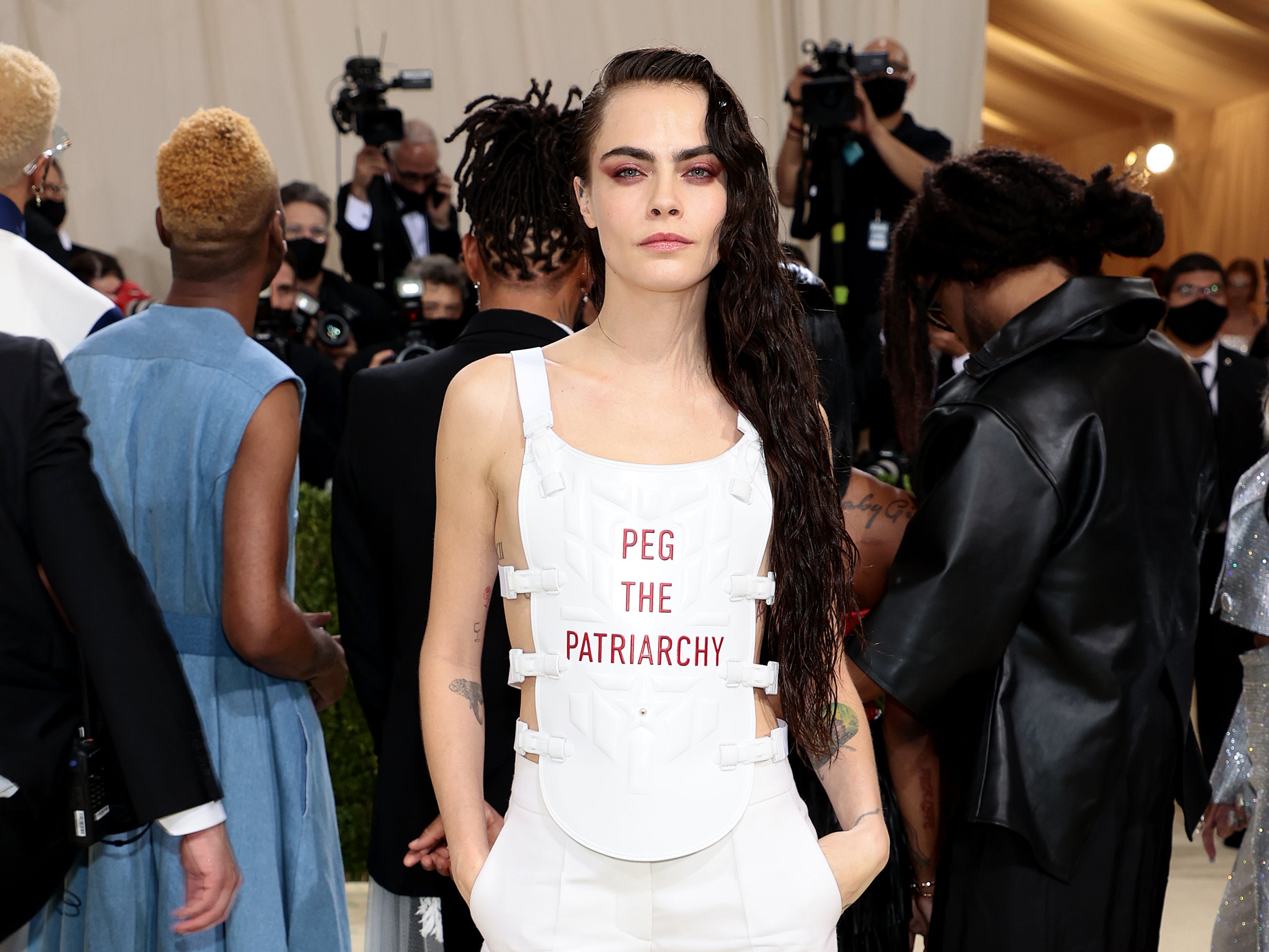 Cara Delevingne divides fans with Peg the patriarchy vest at 2021 Met Gala The Independent
