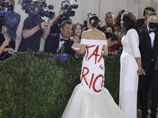 Alexandria Ocasio-Cortez responds to criticism of ‘tax the rich’ dress worn at Met Gala