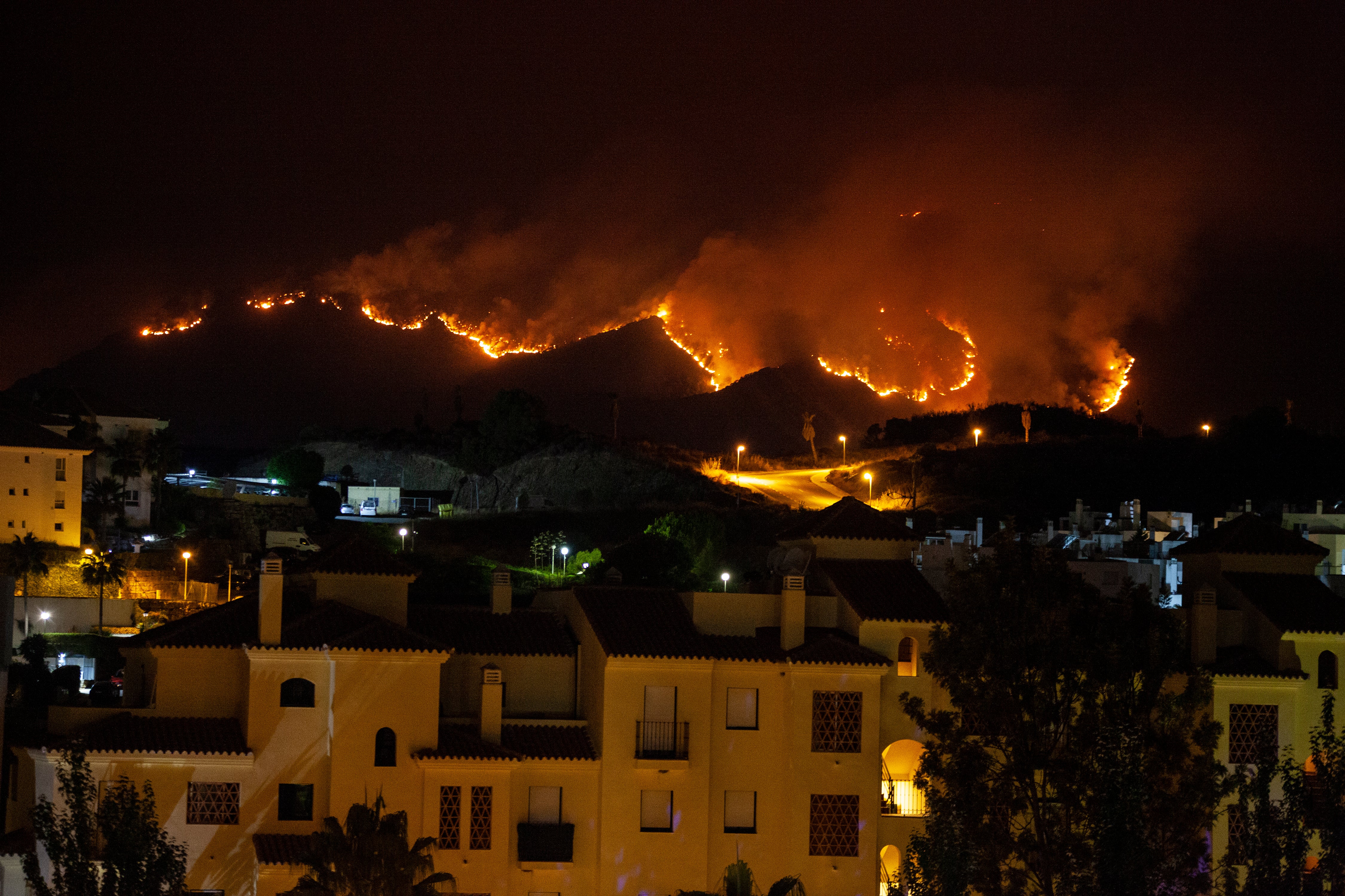 Thousands have fled the resort town of Estepona on the Costa del Sol