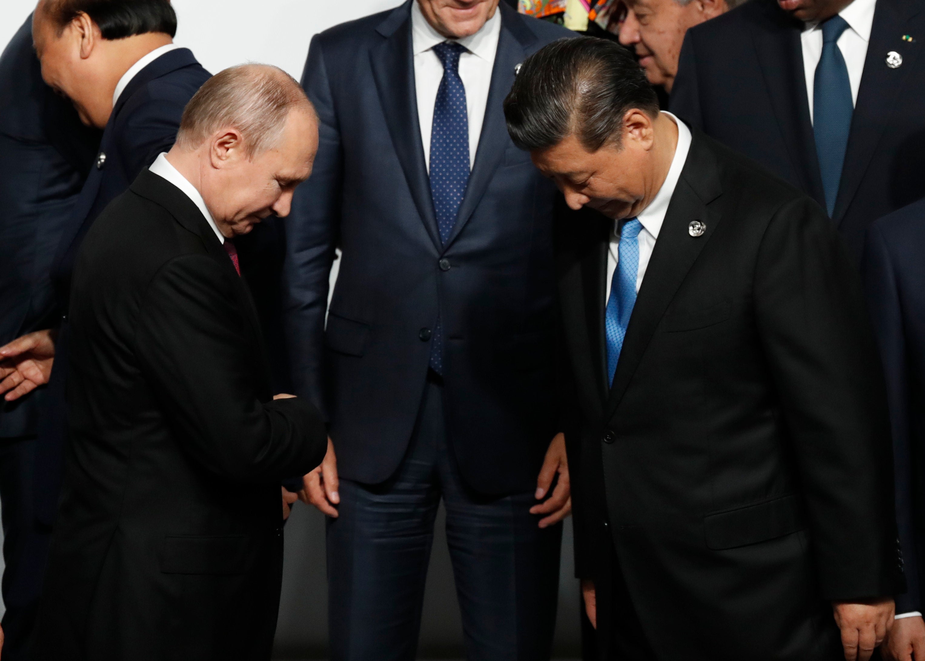 Russian president Vladimir Putin and Chinese president Xi Jinping at the G20 summit in 2019