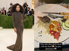 Keke Palmer jokingly criticises 2021 Met Gala food: ‘This why they don’t show y’all the food’