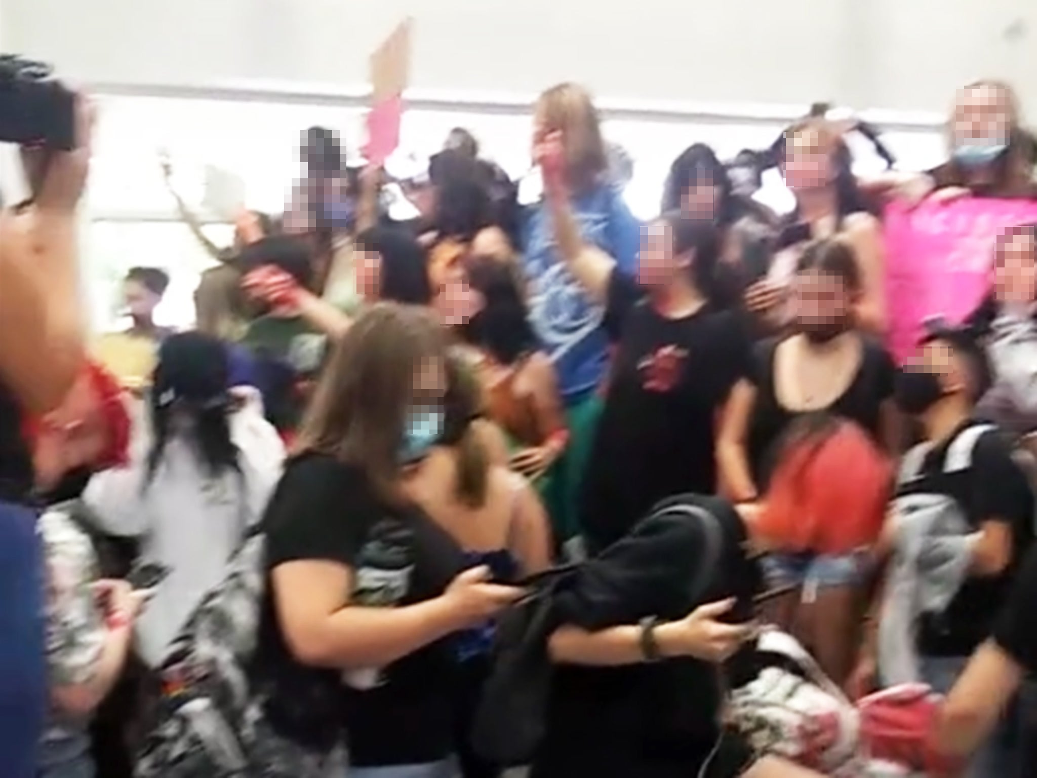 A TikTok video showing a protest at a high school in Arizona