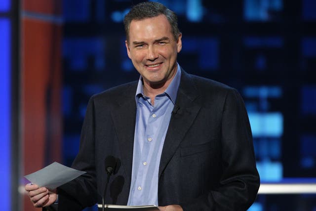 <p>Norm Macdonald on stage during the Comedy Central Roast of Bob Saget on 3 August 2008 in Burbank, California</p>