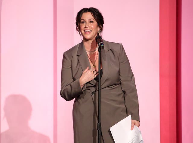 <p>File: Alanis Morissette accepts the Icon Award onstage during Billboard Women In Music 2019</p>