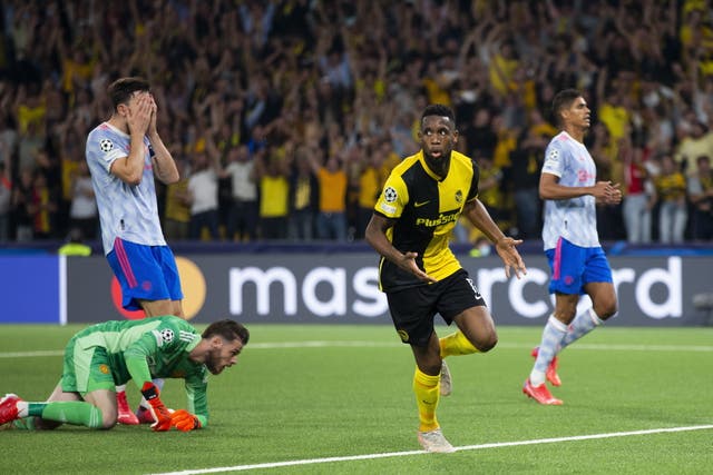 <p>Jordan Siebatcheu celebrates scoring Young Boys’ winner</p>