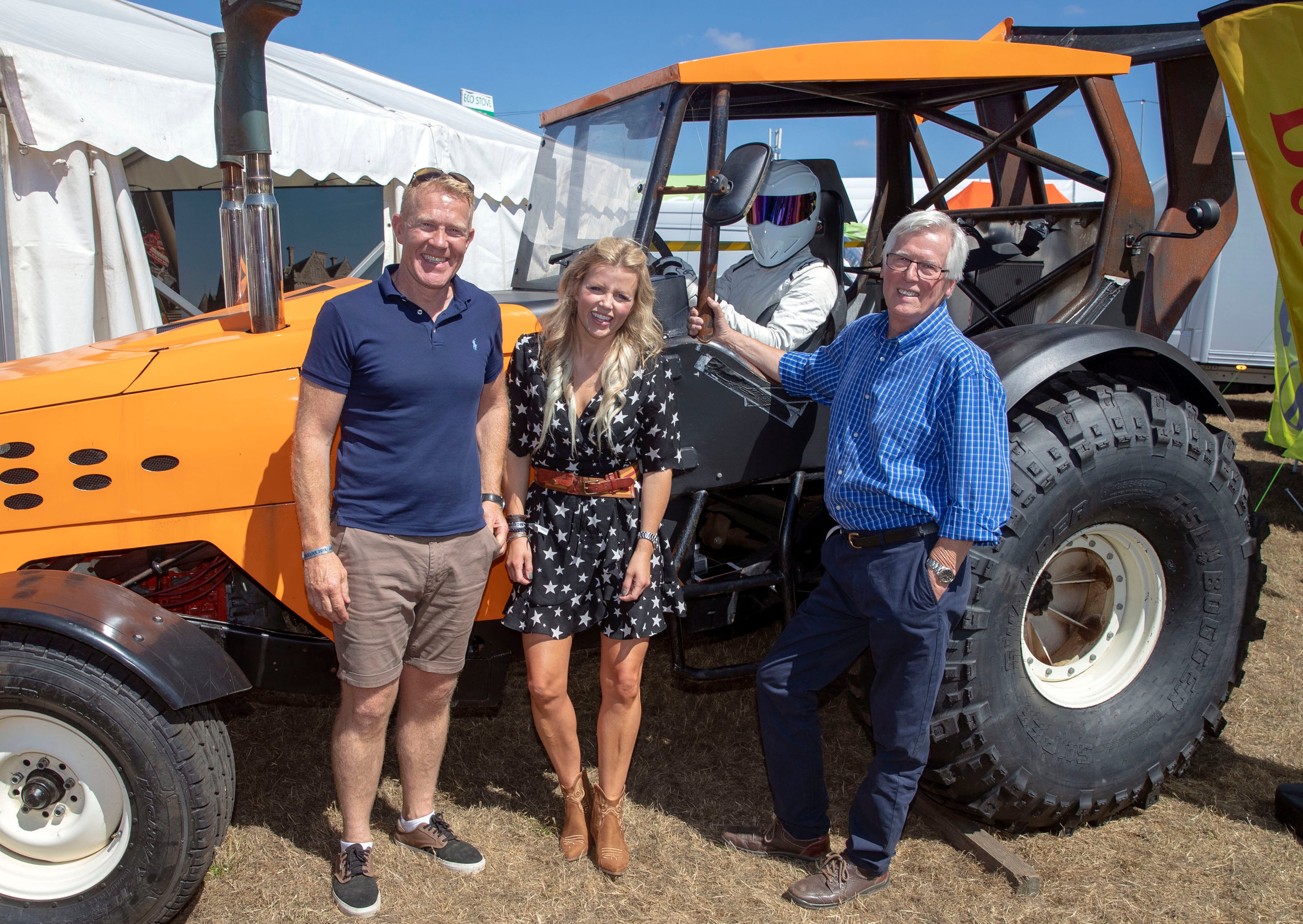 <p>Adam Henson, left, with fellow hosts John Craven and Ellie Harrison </p>