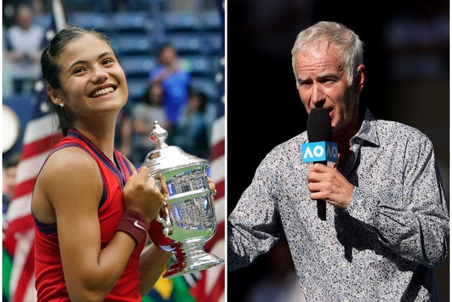 <p>John McEnroe said Wimbledon was ‘too much’ for Emma Raducanu </p>