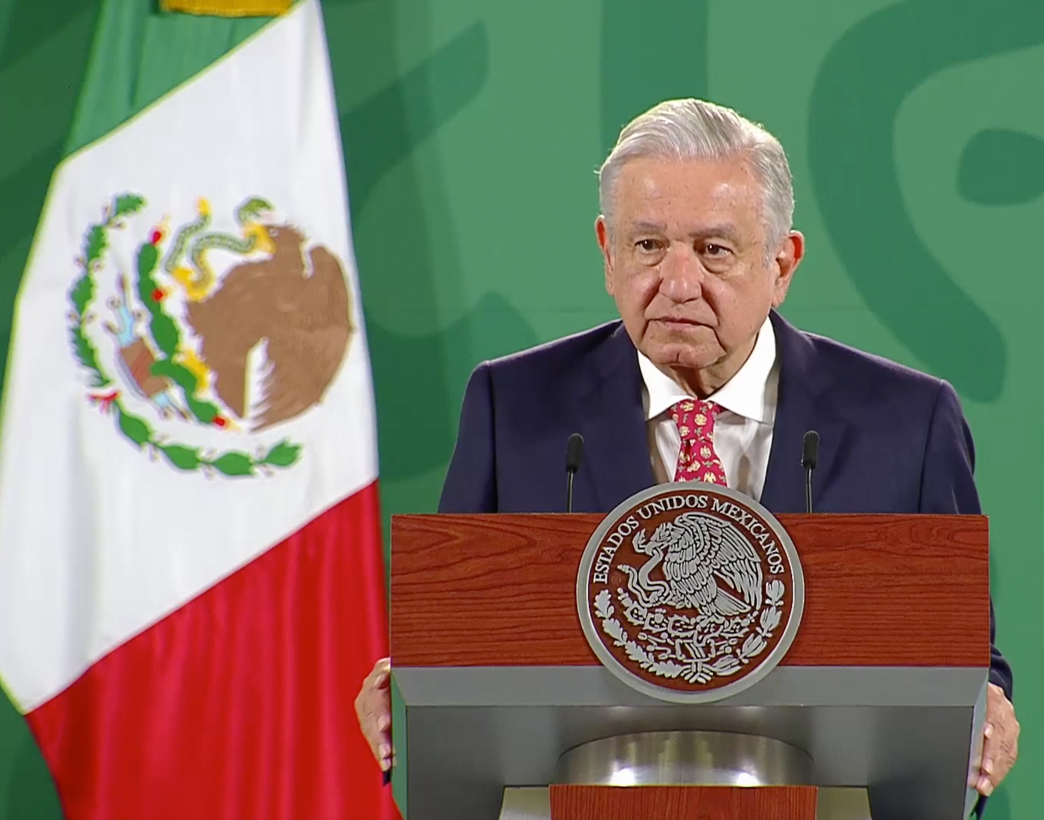 <p>El presidente López Obrador durante su tradicional conferencia matutina.  </p>