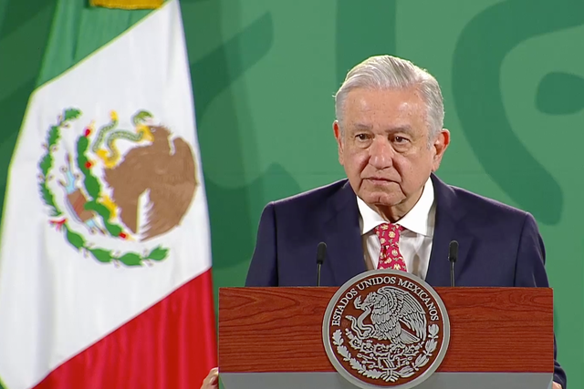 <p>El presidente López Obrador durante su tradicional conferencia matutina.  </p>