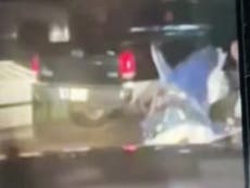 Texas submerged and a flying shark: Footage shows devastation of storm Nicholas as it heads for Louisiana