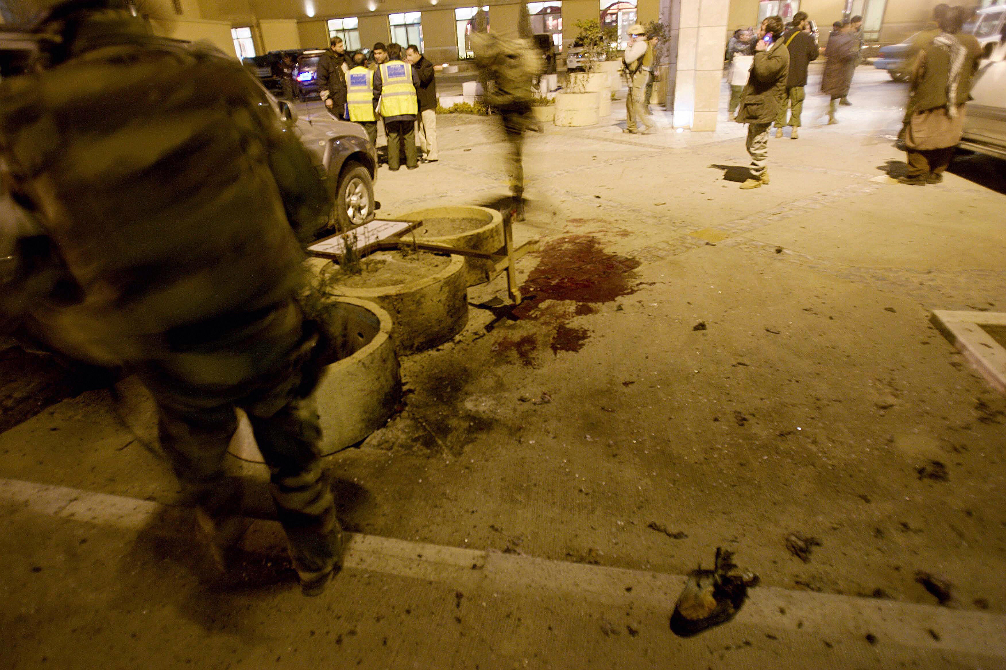 A picture taken 14 January 2008 after a Taliban suicide bomber blew himself up outside the Serena Hotel in Kabul