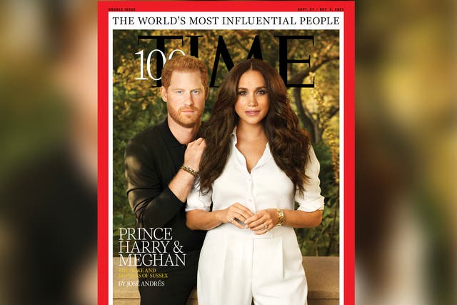 <p>Prince Harry and Meghan Markle cover Time magazine</p>