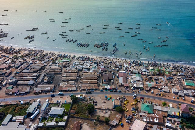 <p>The fishing village of Tanji, in the Gambia</p>