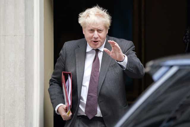 <p>Prime minister Boris Johnson leaving 10 Downing Street</p>