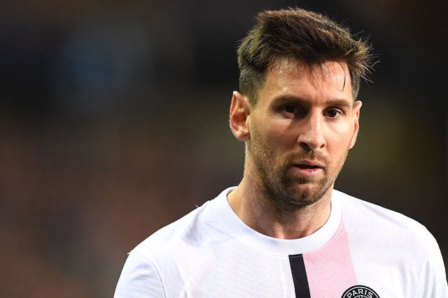 <p>Lionel Messi made his first Champions League appearance for PSG against Club Bruges </p>