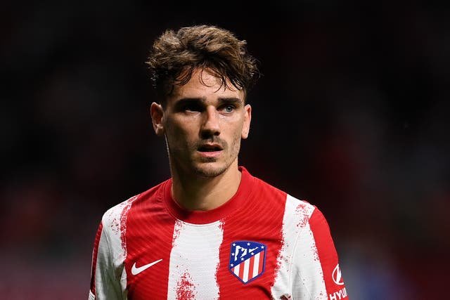 <p>Antoine Griezmann is back in an Atletico Madrid shirt</p>
