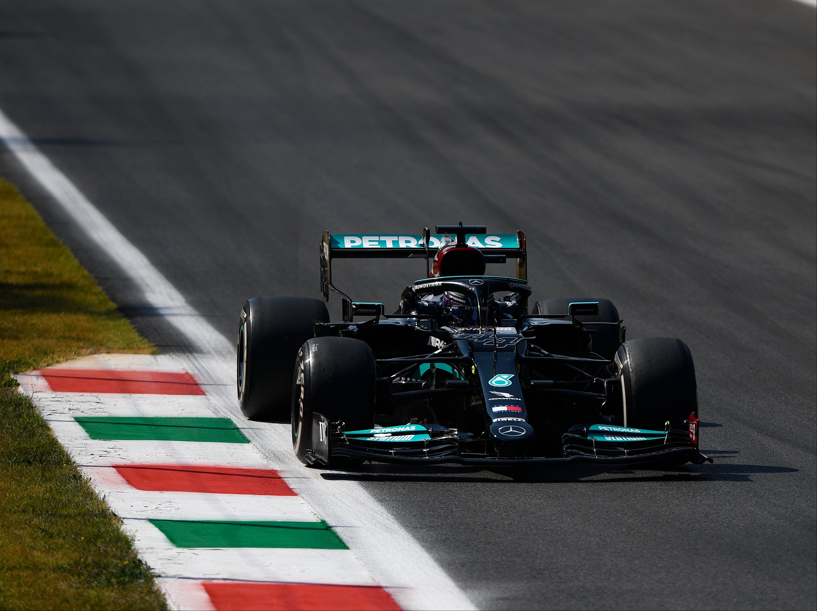 Lewis Hamilton in action at the Formula One Italian Grand Prix