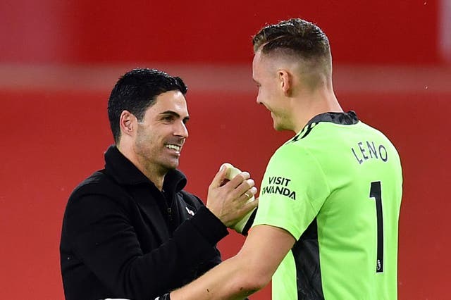 Mikel Arteta insists he will offer no assurances on when Bernd Leno will next play for Arsenal. (Paul Ellis/PA)