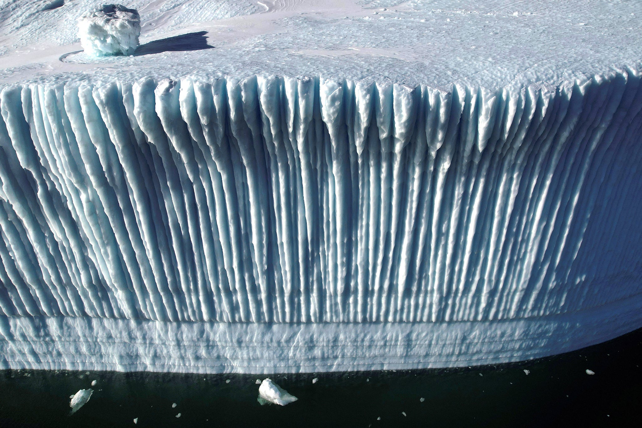 Ice shelf in Greenland. The Arctic is warming 2-3 times faster than the rest of the world
