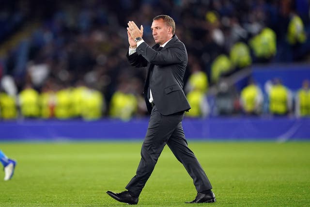 Leicester manager Brendan Rodgers was pleased with his team’s showing against Napoli (Mike Egerton/PA)