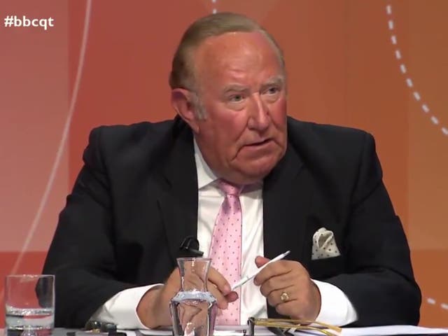 <p>Andrew Neil told the BBC’s ‘Question Time’ that he left GB News because the direction of the channel was not the direction he had outlined </p>