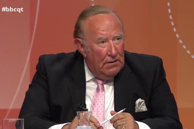 <p>Andrew Neil told the BBC’s ‘Question Time’ that he left GB News because the direction of the channel was not the direction he had outlined </p>