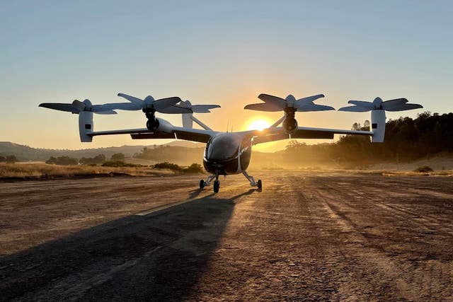<p>An eVTOL aircraft from Joby Aviation, a Santa Cruz, California-based firm that has created an all-electric medium range helicopter it plans to use to offer Uber-like rides on demand. </p>