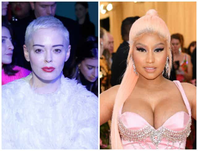 <p>Rose McGowan has appeared to defend Nicki Minaj amid her vaccine claim controversy</p>