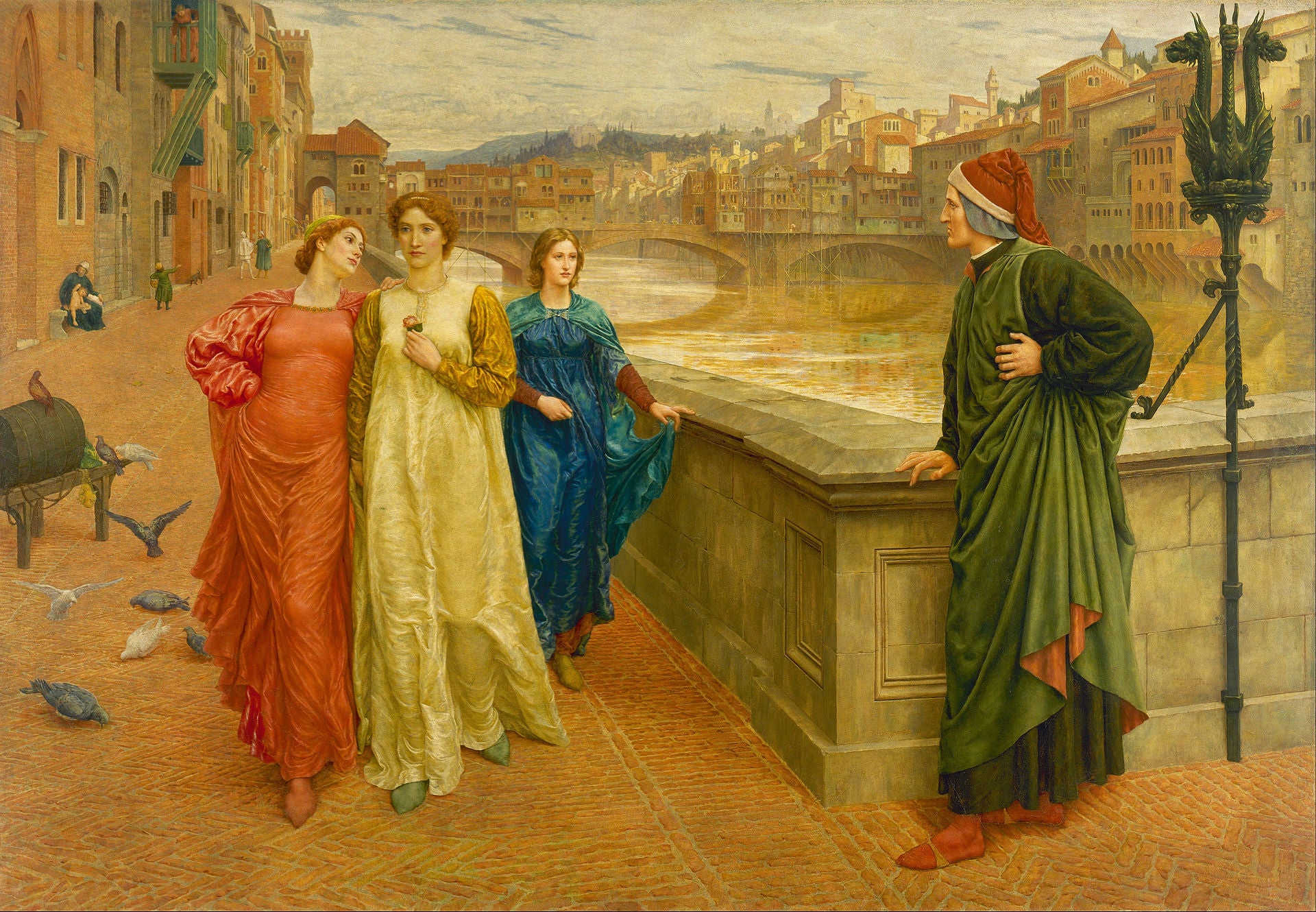 Dante and Beatrice as imagined by 19th-century painter Henry Holiday