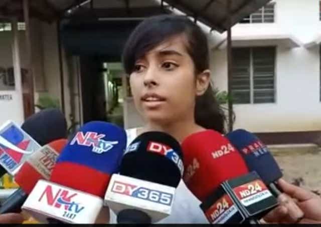 <p>Jublee Tamuli from Assam speaks to the media about her experience on Thursday </p>