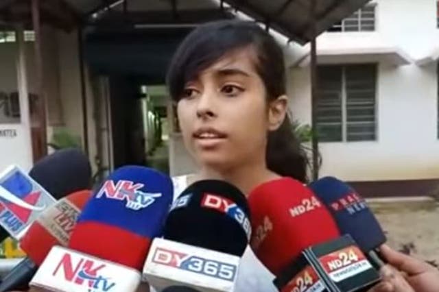 <p>Jublee Tamuli from Assam speaks to the media about her experience on Thursday </p>
