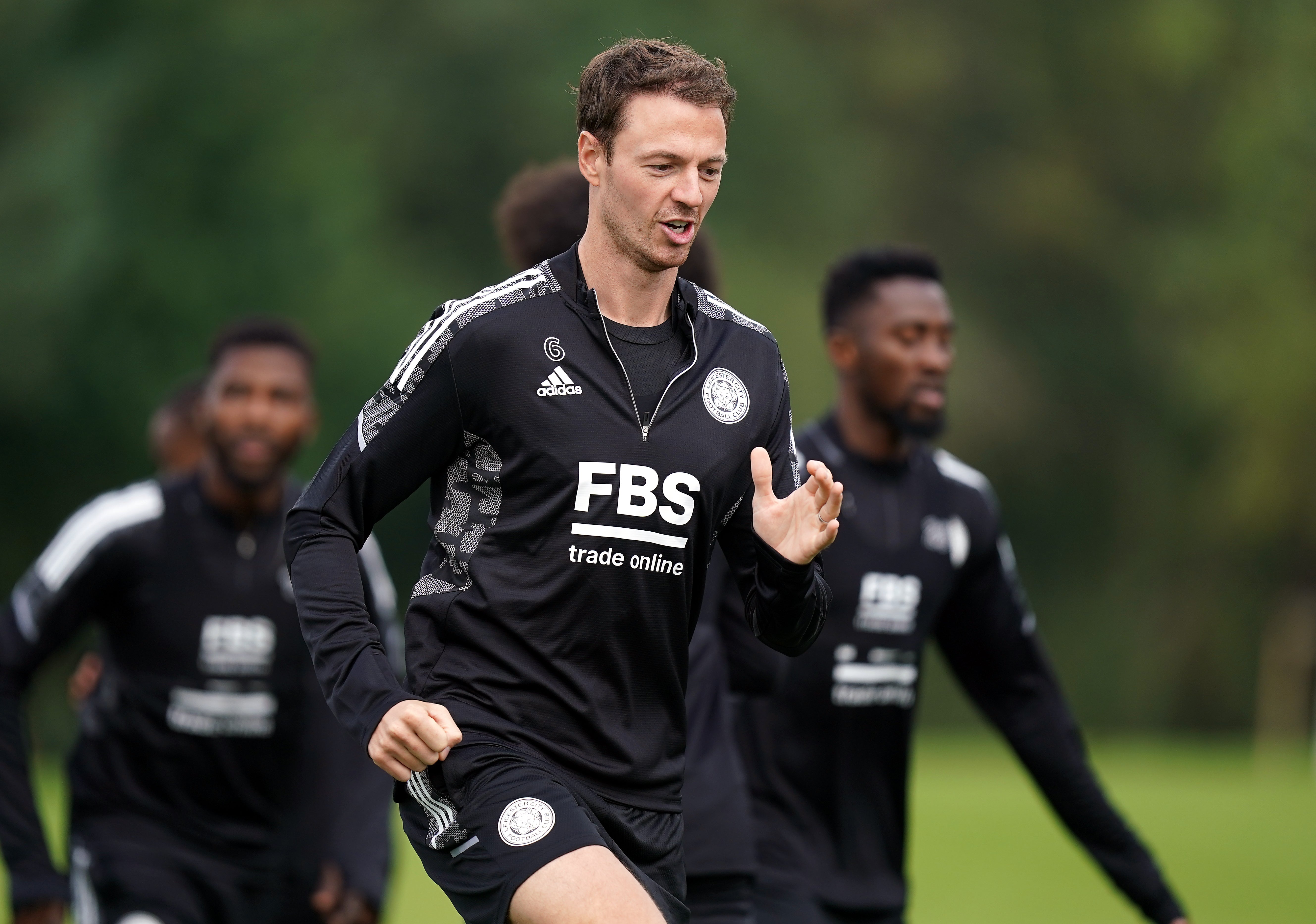 Jonny Evans in training for Leicester (Mike Egerton/PA)