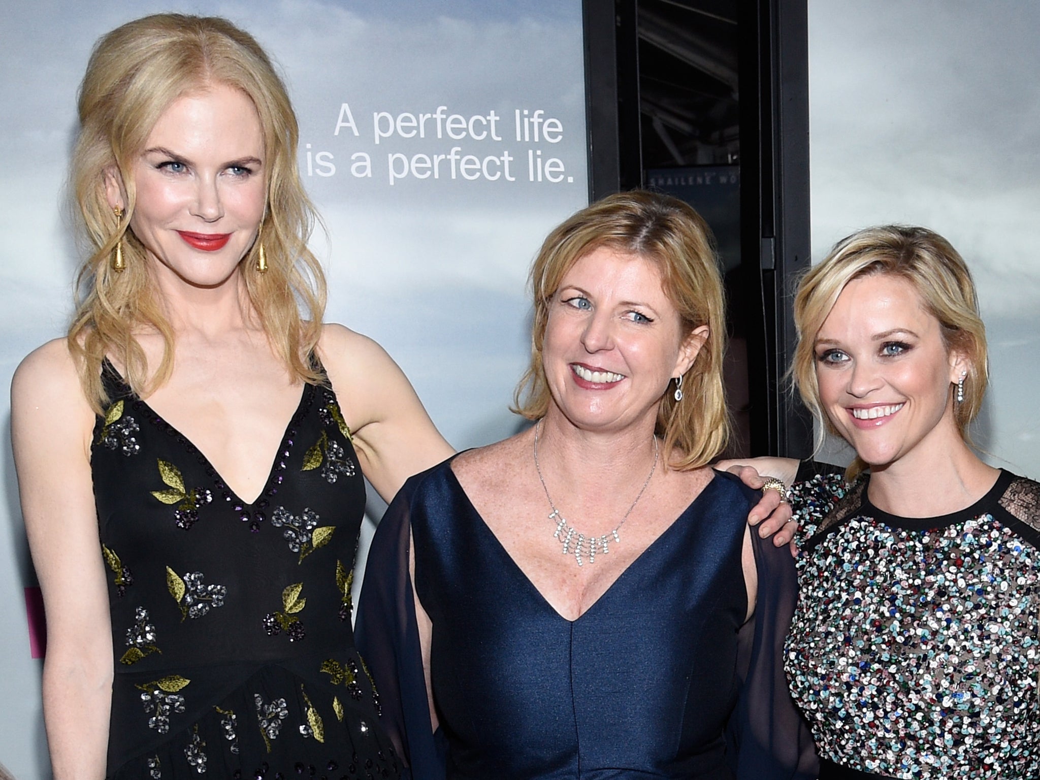 A-listers Kidman and Reese Witherspoon with Moriarty (centre)