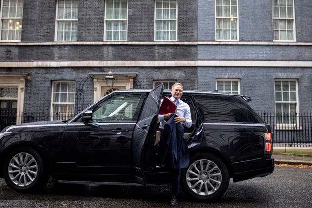<p>Transport secretary Grant Shapps arrives at Downing Street on 14 September</p>