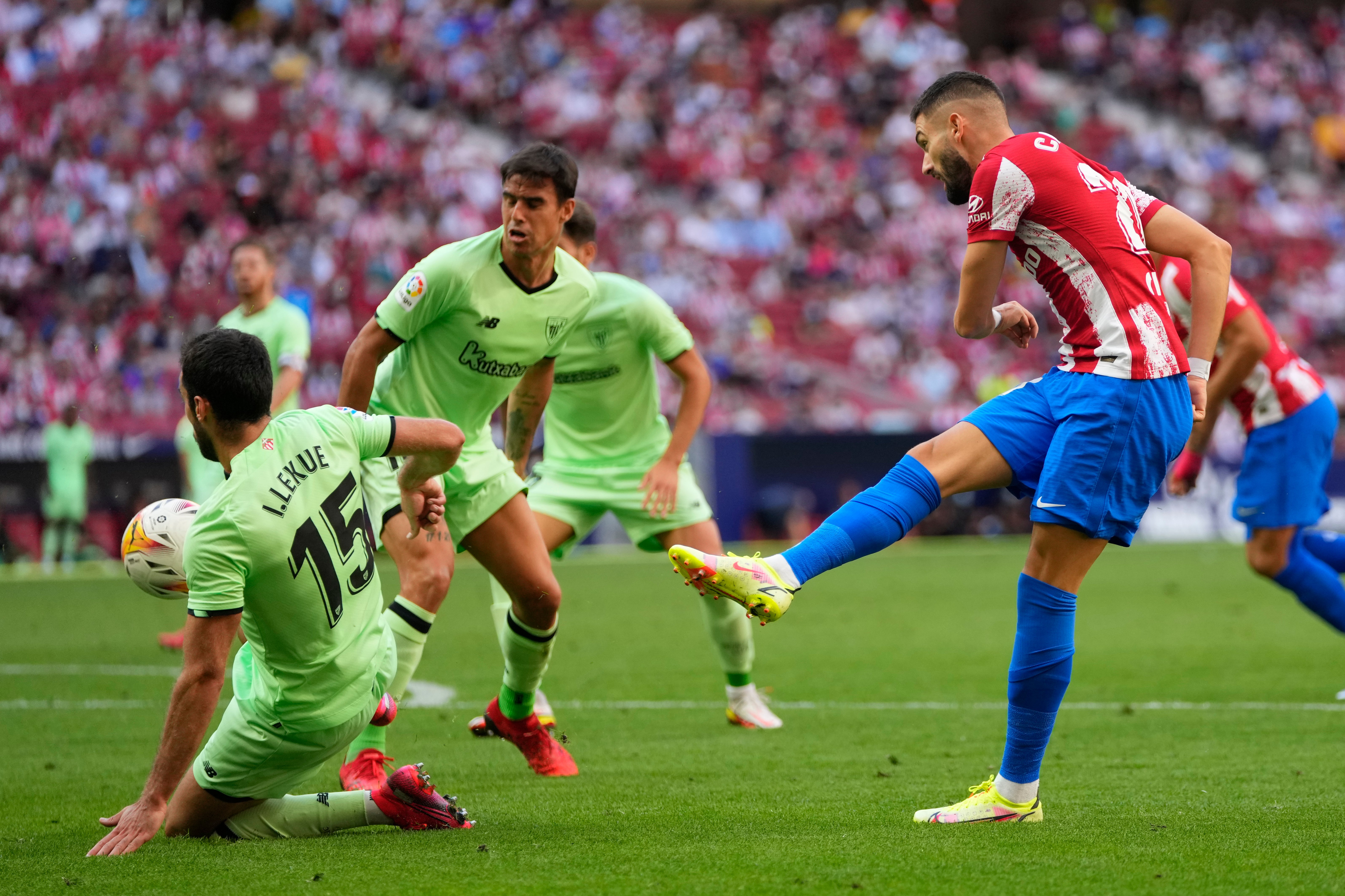 Yannick Carrasco came close but Atletico Madrid could not break the deadlock (Manu Fernandez/AP)