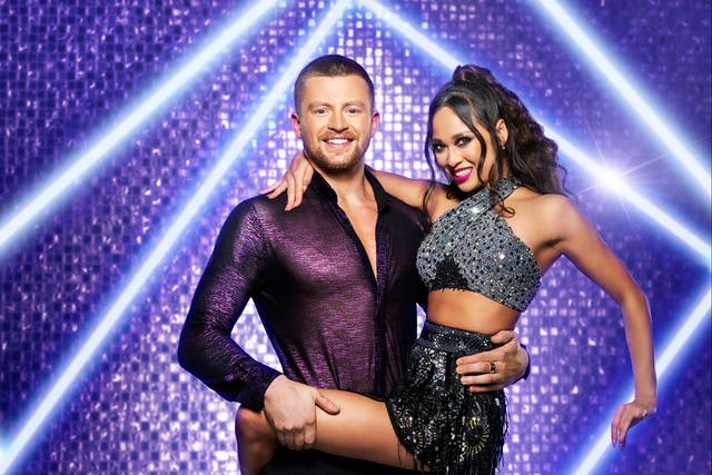<p>Adam Peaty at the launch show of Strictly Come Dancing 2021</p>