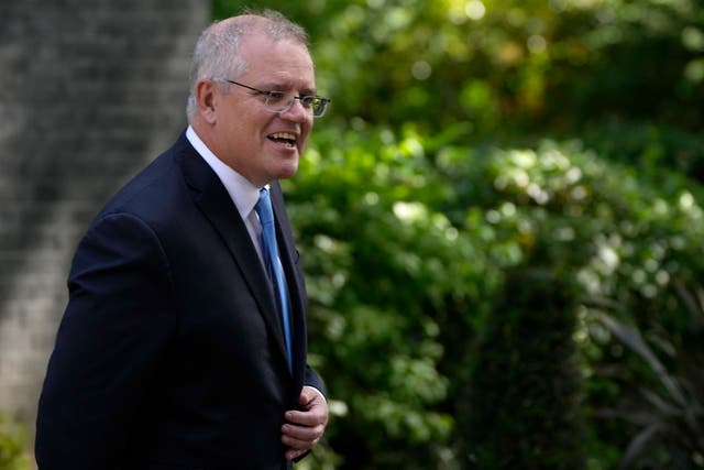 <p>Scott Morrison defended his decision to pull out of the a £30 billion agreement with the French</p>