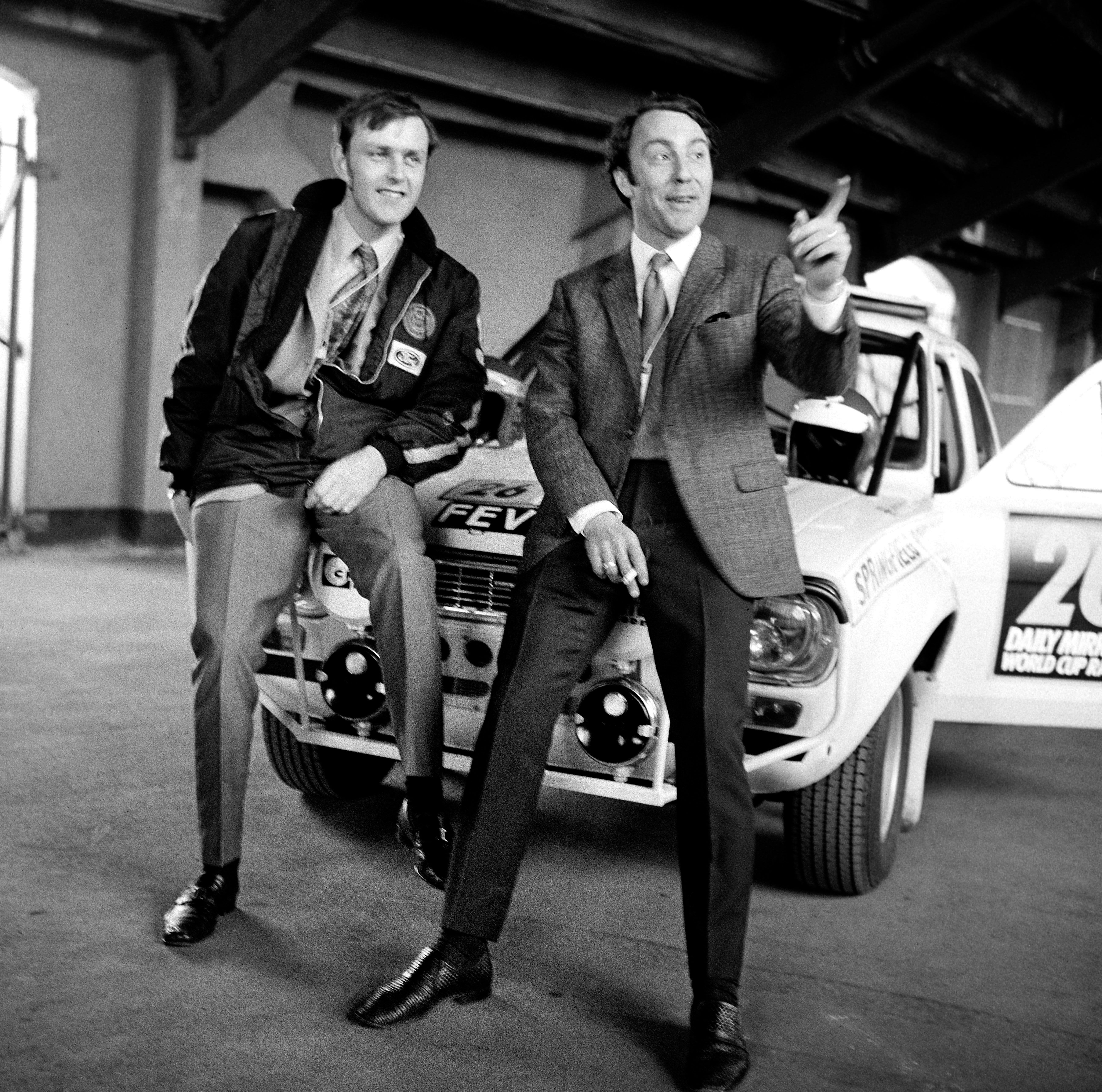 Jimmy Greaves and co-driver Tony Fall finished sixth in the London to Mexico World Cup rally (PA)