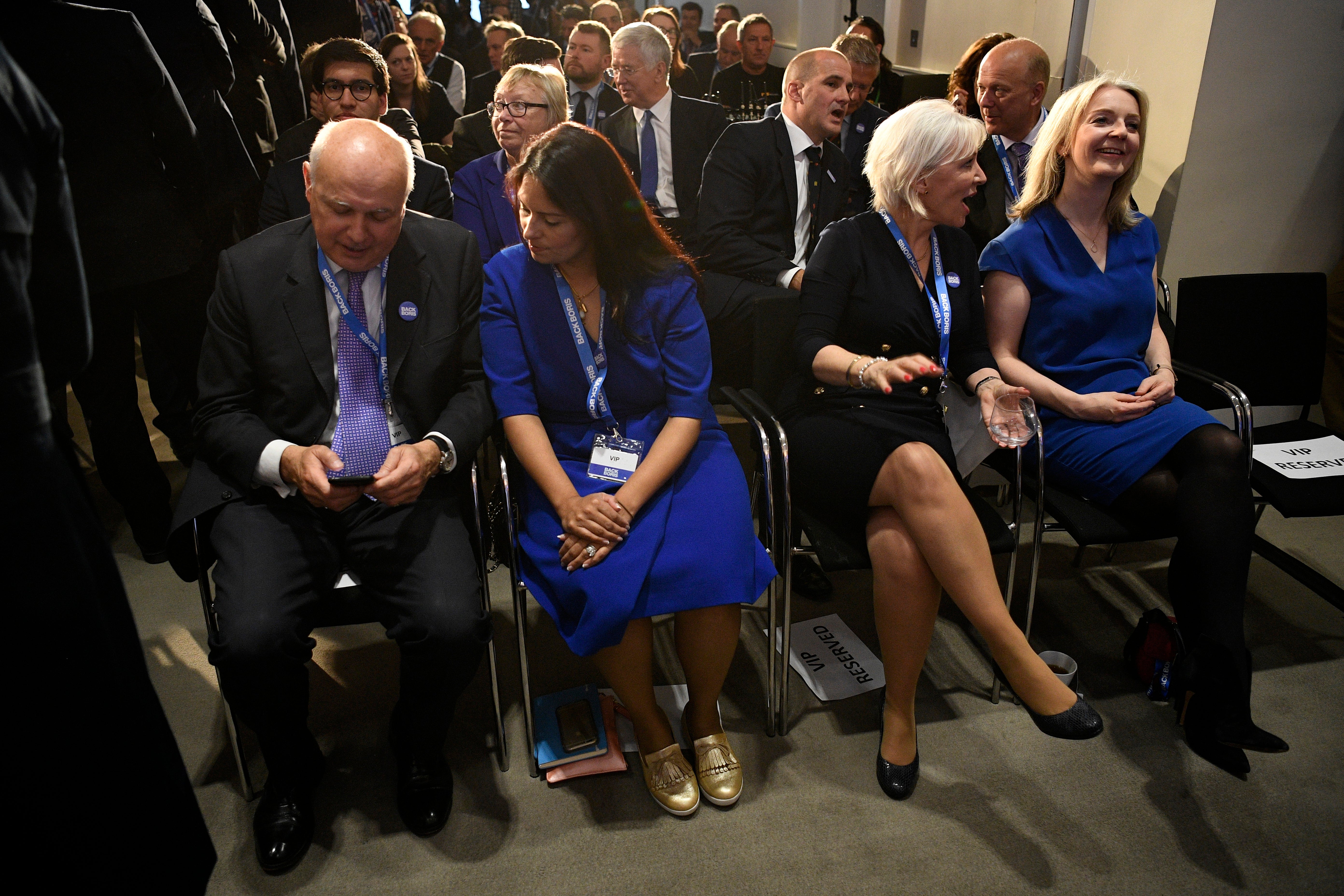 On the front row for the launch of Boris Johnson’s Conservative Party leadership campaign in June 2019