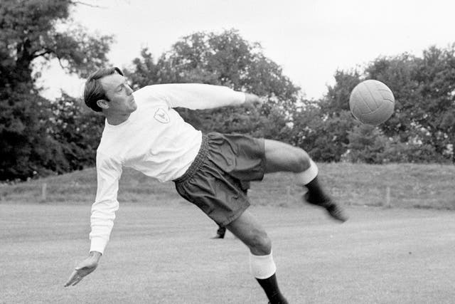 Jimmy Greaves in a training session for Tottenham (PA)